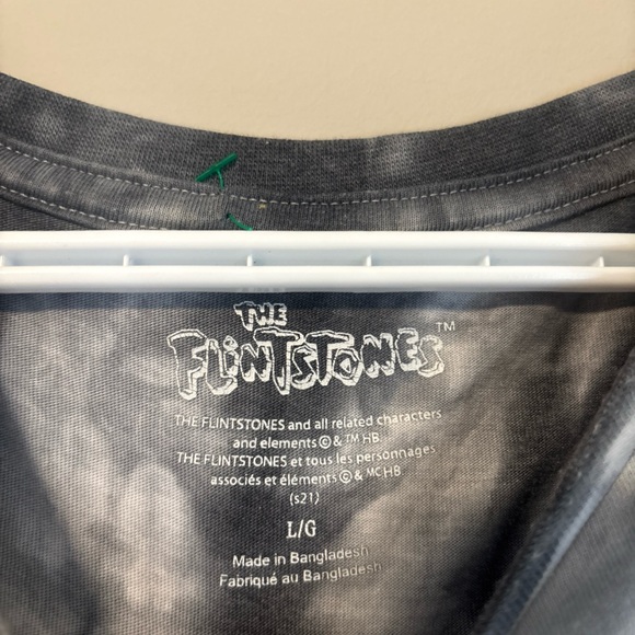 Men’s grey Tie-Dye Graphic Flintstones TEE large - Picture 2 of 8